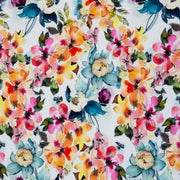 Trikoo LENA 250011, Akvarellikukat valkopohjainen