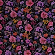 Trikoo, Lila-roosa KUKKASET mustalla pohjalla